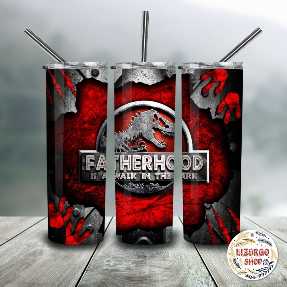 Fatherhood is a Walk in the Park 20oz Skinny Tumbler